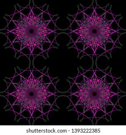 neon vibrant circle mandala with tile effect