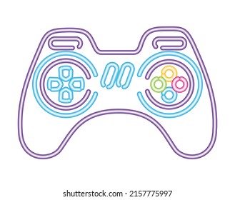 neon video game control over white