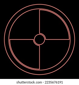 Neon viking shield red color vector illustration image flat style light
