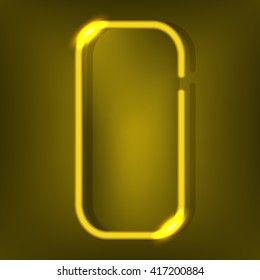 Neon Vintage electric symbol yellow color. Neon signboard. Vintage frame. Retro neon lamp with Space for text. 
