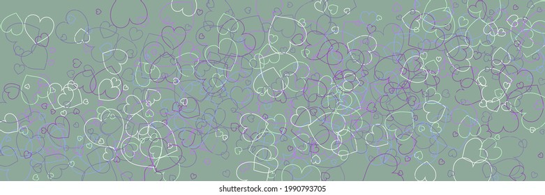 Neon Violet Blue Pink Green Romantic Background. Mint White Purple Love Ornamental Fabrics. Bordo Confetti Party Olive Hearts Art Illustration. Bright Pastel Vivid Colorful Multicolor Style.
