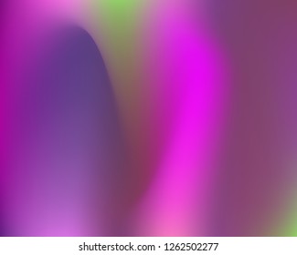Neon Violet Gradient Background. Mesh Wavy Colorful Template. Magenta Hologram Backdrop. Colorful Waved Fluid Texture, Ultraviolet Original Cover Vector Design