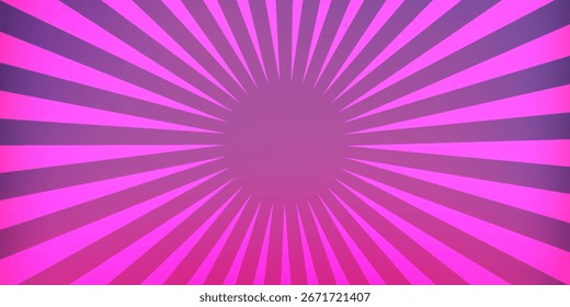 Fundo de gradiente de arte pop violeta neon. Fundo de cor brilhante abstrato. Pop art radial trendy vetor web fundo. Banner vetor moderno de cor neon para texto. Eps10