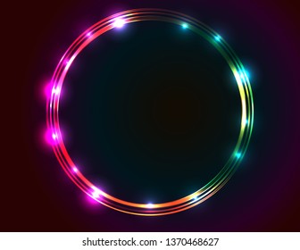 Neon vivid round frame