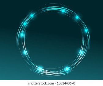 Neon vivid round frame decor