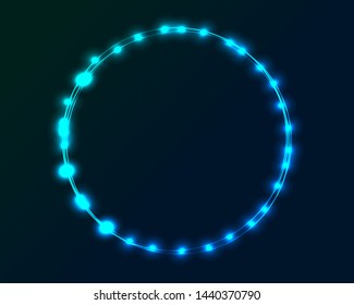 Neon vivid round frame decor