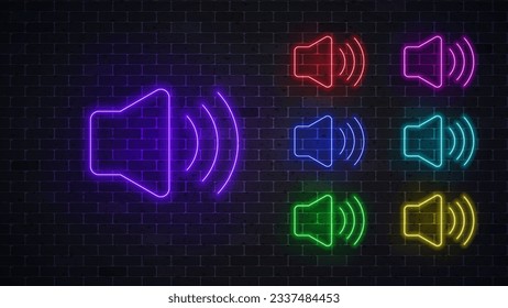 Neon volume glowing neon icon. Vector illustration 