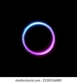 
Vórtice de neón. Efecto de luz de curva de línea azul. Anillo de fondo con fondo de remolino brillante. Flujo de energía del túnel. Vector mágico del círculo. Espiral brillante. marco redondo