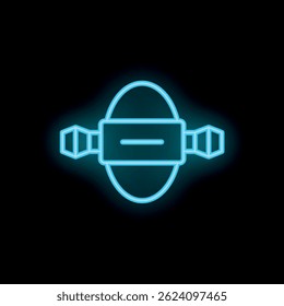 Neon vr headset icon glowing on a black background, futuristic technology concept