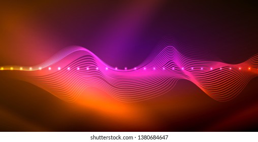 Neon wave abstract background