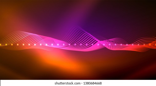 Neon wave abstract background