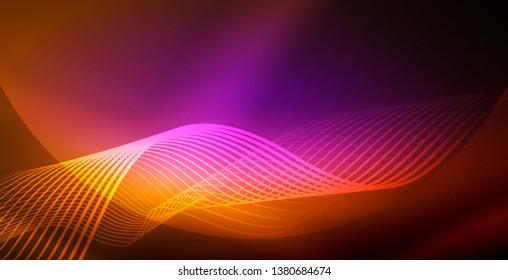 Neon wave abstract background