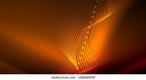 Fondo abstracto de ondas neón