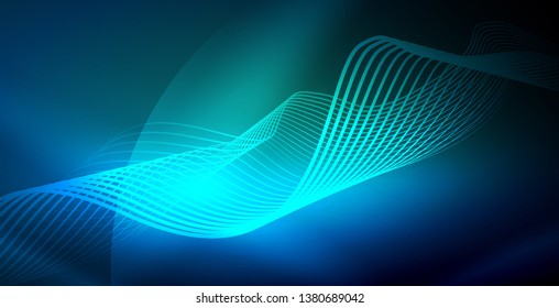 Neon wave abstract background