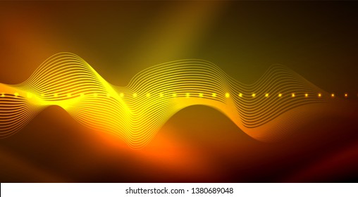 Neon wave abstract background