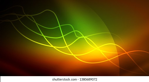 Neon wave abstract background