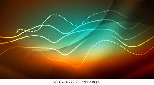 Neon wave abstract background