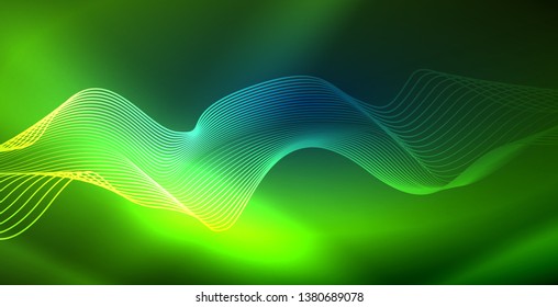 Neon wave abstract background
