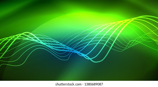Neon wave abstract background