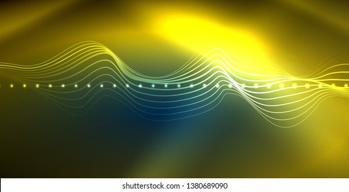Neon wave abstract background