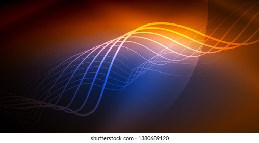 Fondo abstracto de ondas neón