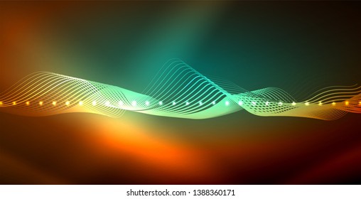 Neon wave abstract background design