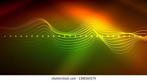 Diseño de fondo abstracto de ondas neón