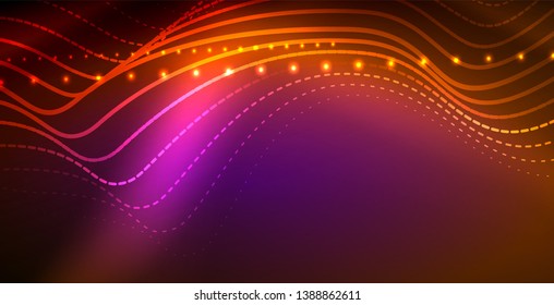 Diseño de fondo abstracto de ondas neón