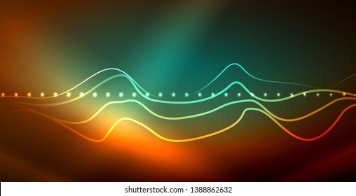 Diseño de fondo abstracto de ondas neón