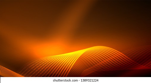 Neon wave abstract background design