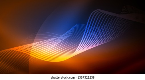 Neon wave abstract background design