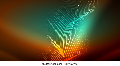 Neon wave abstract background design