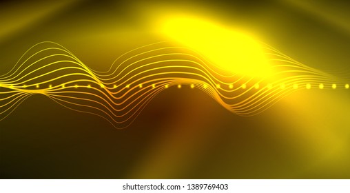 Neon wave abstract background design