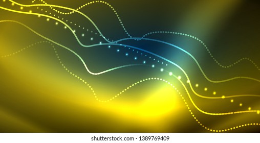 Diseño de fondo abstracto de ondas neón