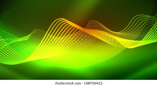 Diseño de fondo abstracto de ondas neón