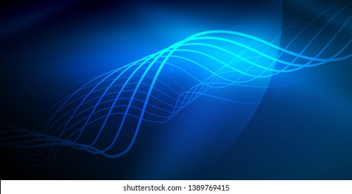 Neon wave abstract background design