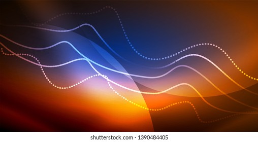 Neon wave abstract background design