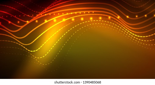 Diseño de fondo abstracto de ondas neón