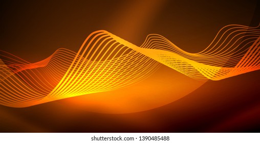 Neon wave abstract background design