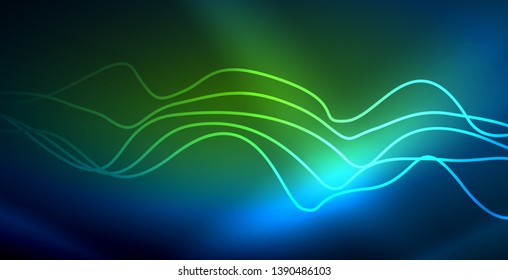 Neon wave abstract background design