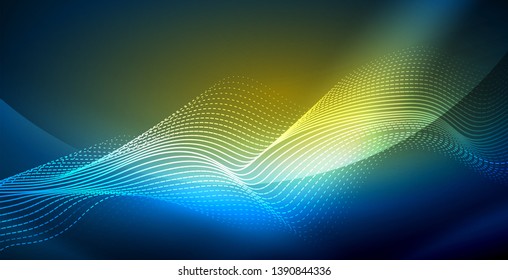 Neon wave abstract background design