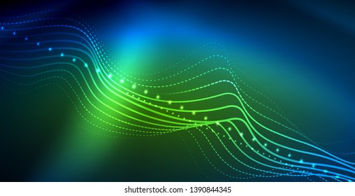 Neon wave abstract background design