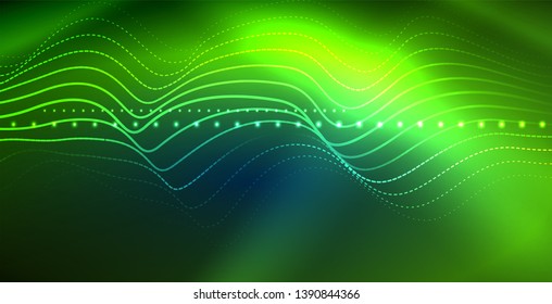 Neon wave abstract background design