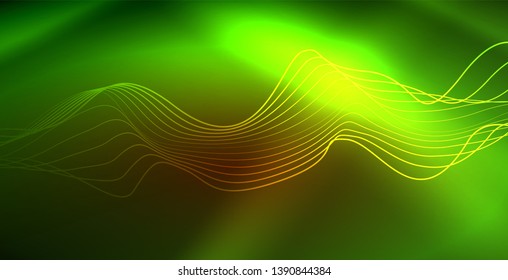 Neon wave abstract background design