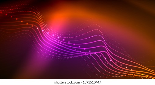 Neon wave abstract background design