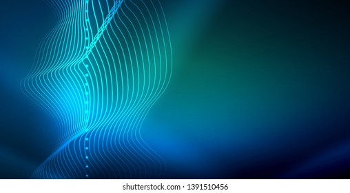 Neon wave abstract background design