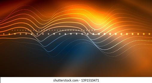 Neon wave abstract background design