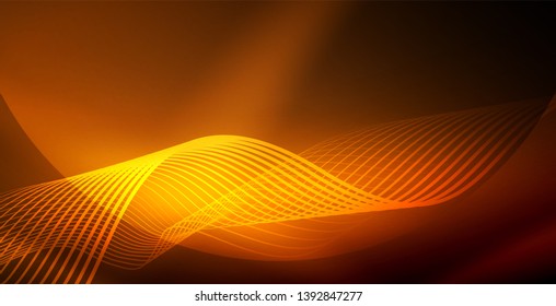 Diseño de fondo abstracto de ondas neón