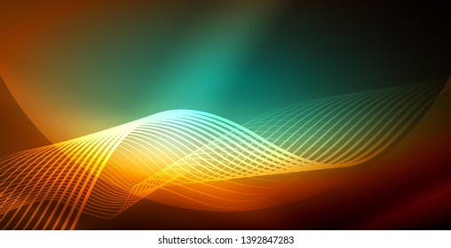 Neon wave abstract background design