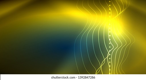 Diseño de fondo abstracto de ondas neón